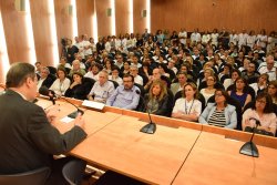 Acte de presentació oficial del Dr. Soley, dilluns, a la sala d'actes de l'HUV