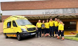 Equip del SEM d'Osona amb el reconeixement rebut el Dia de les Esquadres de la Regió Policial Central