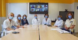 Equip de la Unitat en una sessió de seguiment en línia entre professionals del CHV i l'Atenció Primària d'Osona